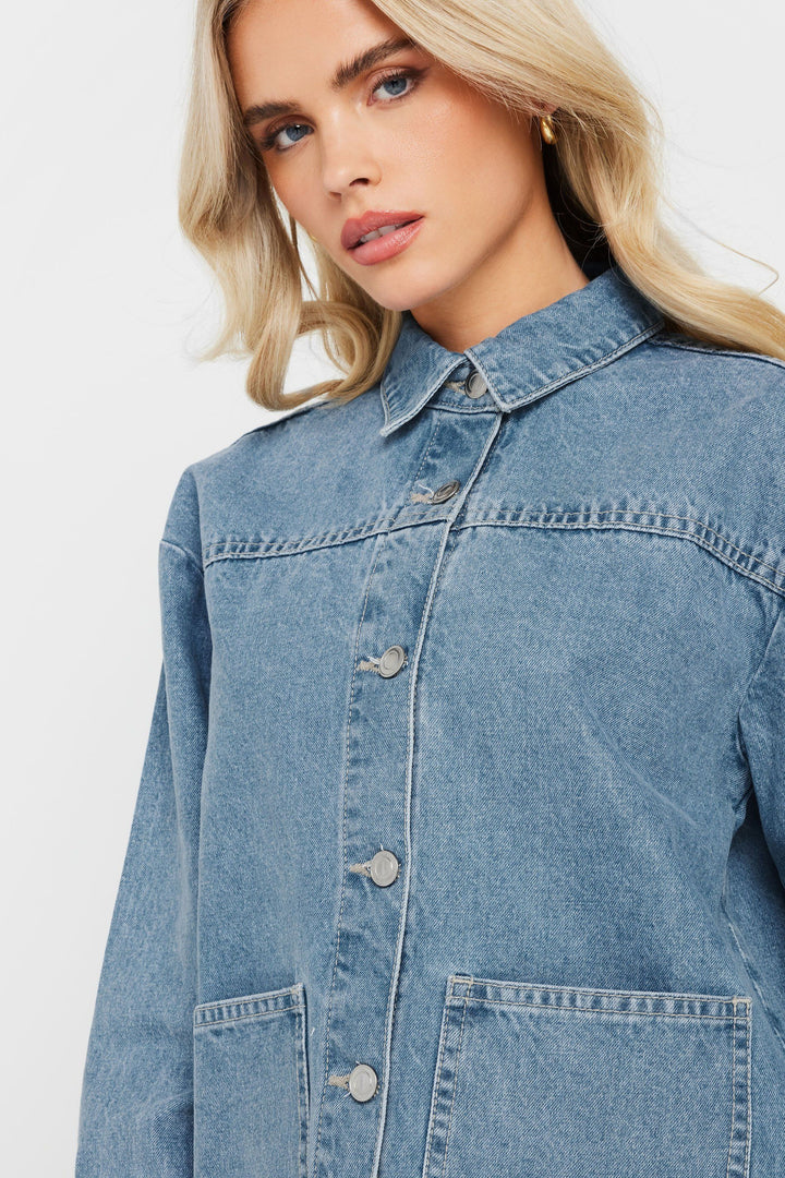 PixieGirl Petite Denim Shacket