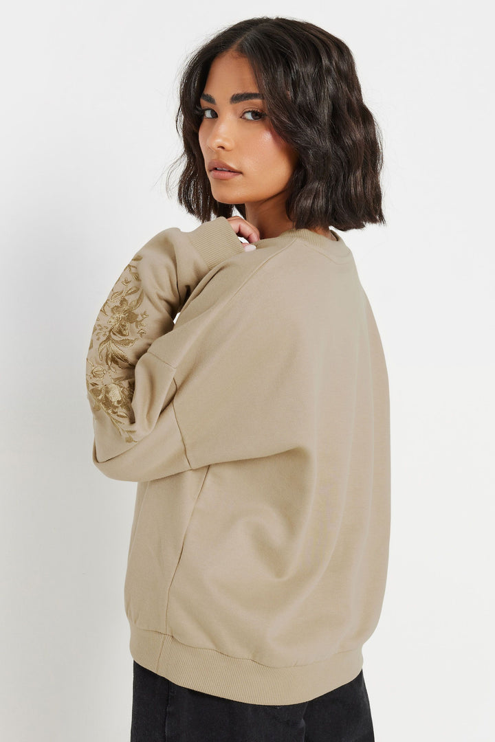 PixieGirl Petite Floral Embroidered Sweatshirt