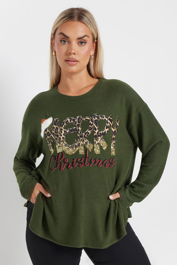 'Merry Christmas' Sequin Embellished Sweatshirt
