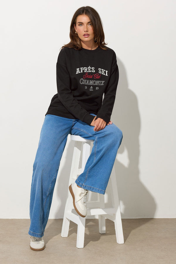Long Tall Sally Tall 'Apres Ski' Slogan Sweatshirt