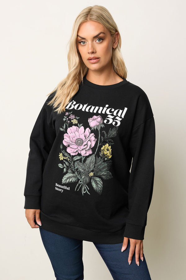 Yours 'Botanical' Floral Sweatshirt