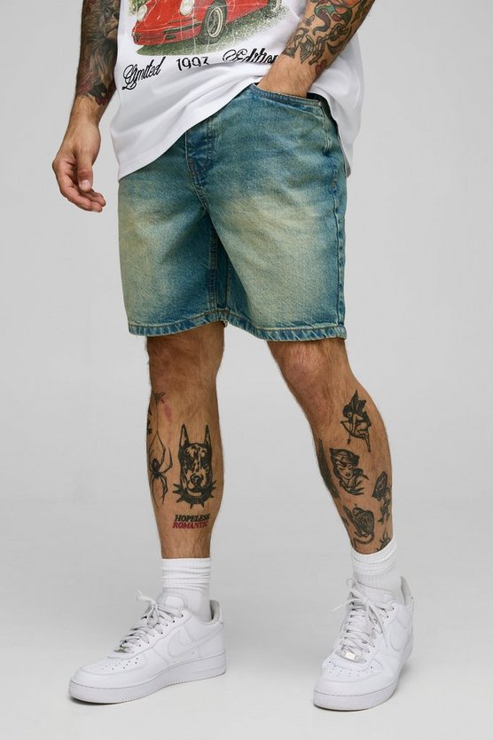 Relaxed Rigid Denim In Antique Blue