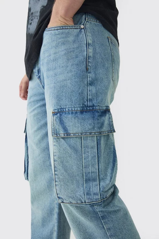 Tall Straight Rigid Cargo Jeans