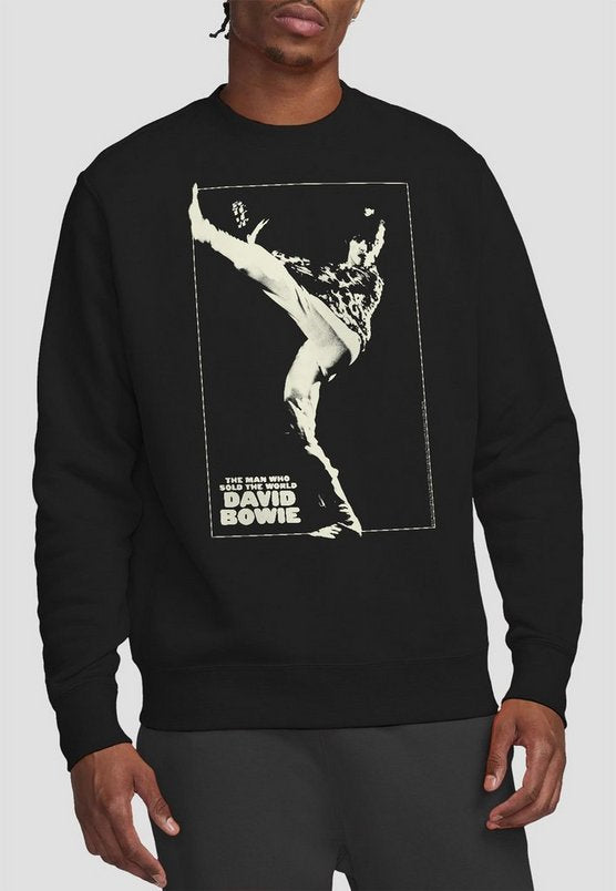 David Bowie The Man Cover Crew Sweatshirt, Black