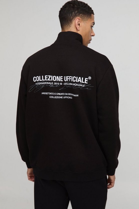 Oversized Boxy Collection Zip Funnel Neck Sweatshirt