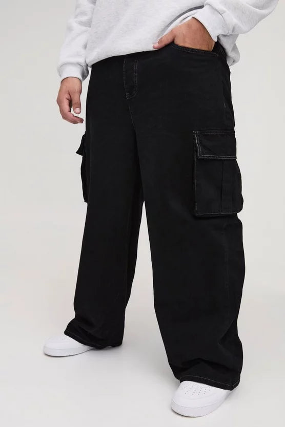 Plus Relaxed Rigid Cargo Jeans