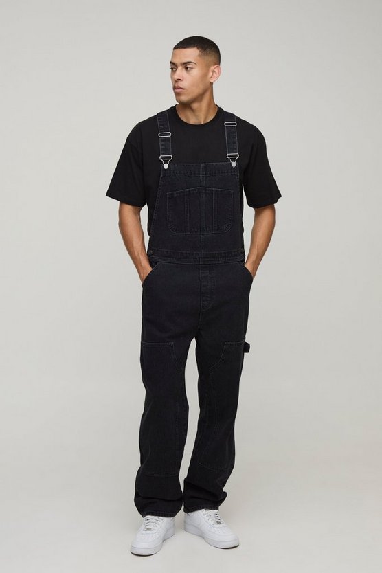 Relaxed Fit Black Carpenter Dungarees