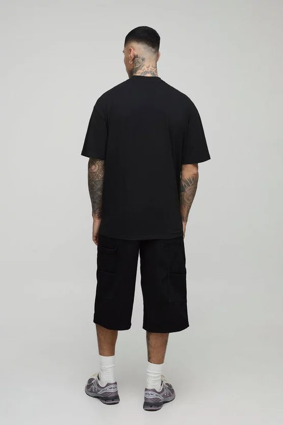 Tall Oversized Extended Neck Official Floral Print T-Shirt