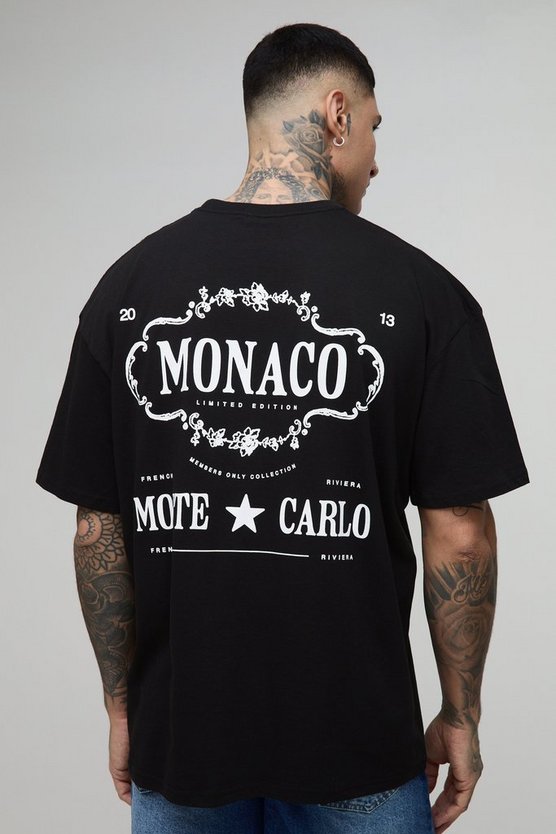 Tall Oversized Monte Carlo City Print T-Shirt