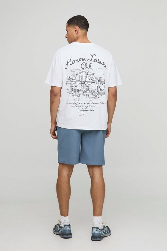 Elasticated Waist Relaxed Fit Crinkle Textured Cargo Shorts