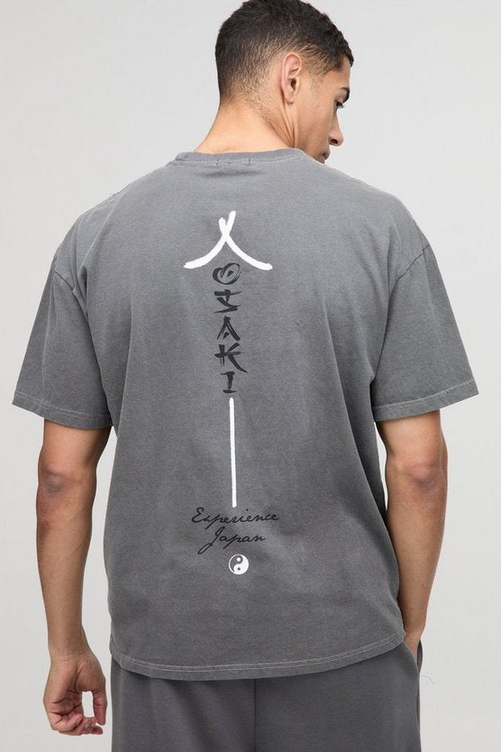 Oversized Japan Graphic Washed T-Shirt