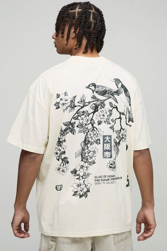 Oversized Blossom Floral Osaka Graphic T-Shirt