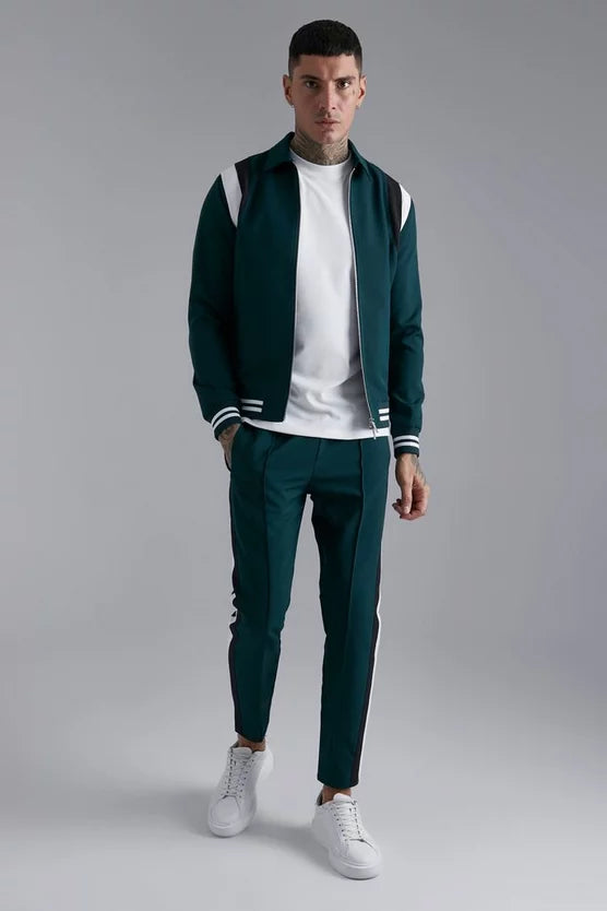 Tailored Collared Varsity Regular Fit Bomber Jacket