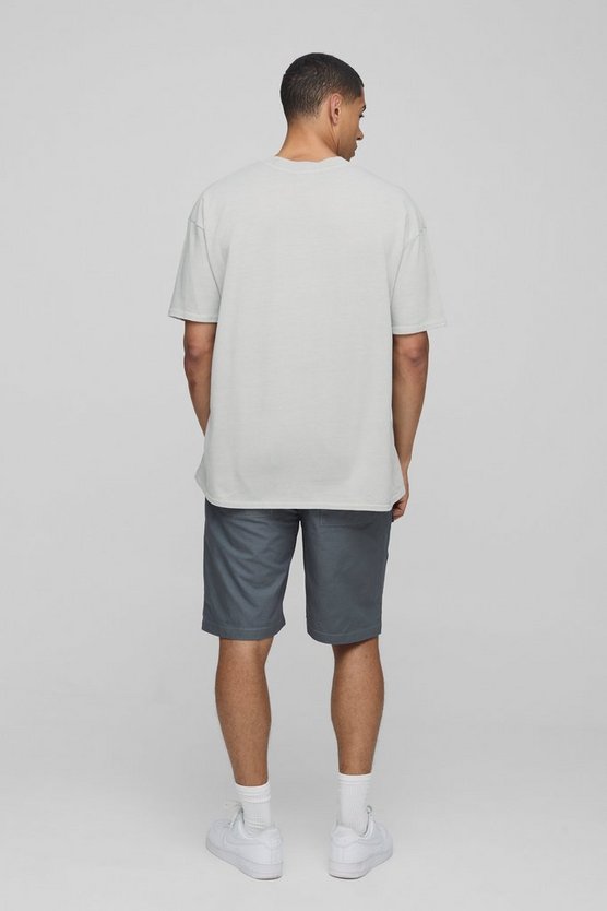 Elasticated Waist Relaxed Fit Ripstop Multi Pocket Cargo Shorts
