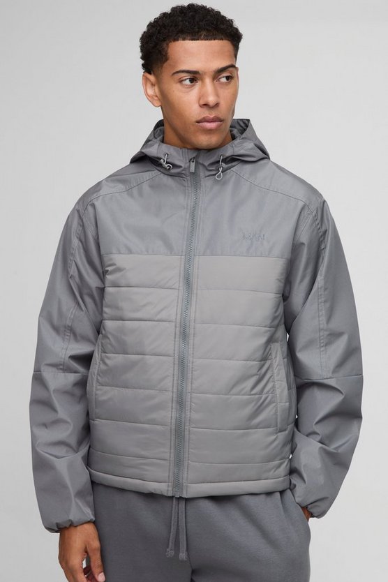Regular Fit Lightweight Quilted Hooded Jacket