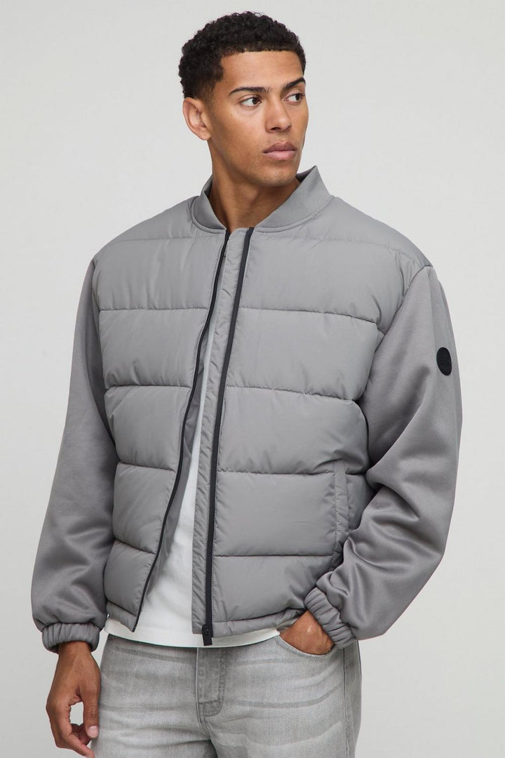 Regular Fit Quilted Scuba Sleeve Puffer