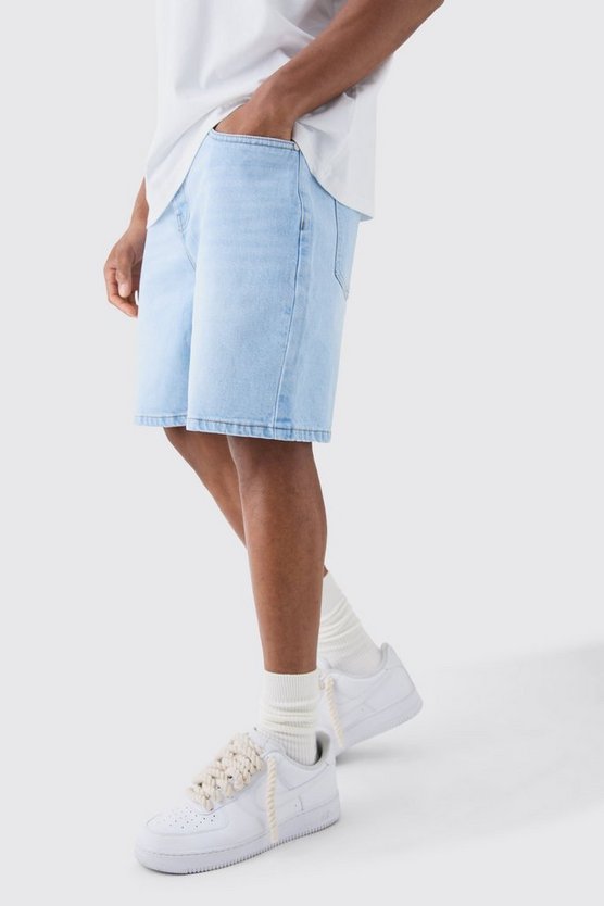 Relaxed Rigid Denim Shorts