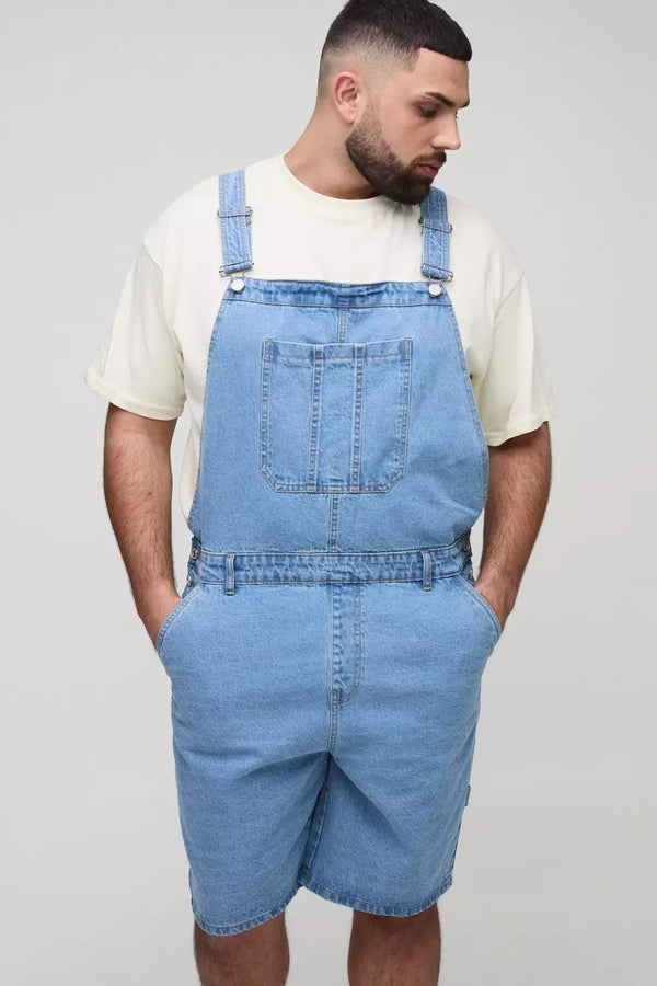 Plus Relaxed Fit Carpenter Short Dungarees