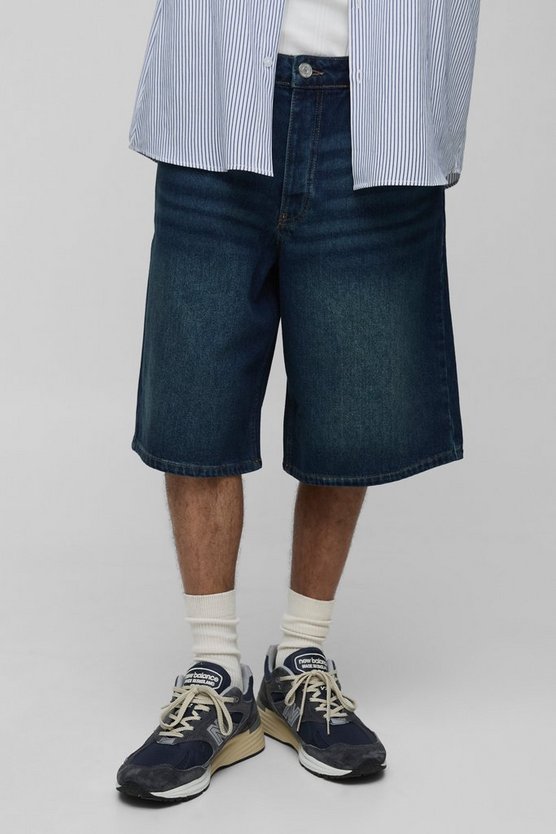 Regular Fit Washed Denim Jorts