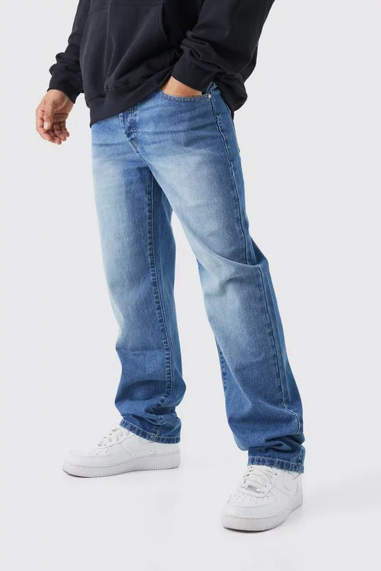 Relaxed Rigid Washed Jeans