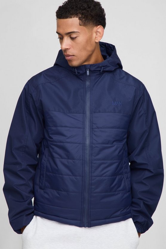 Regular Fit Lightweight Quilted Hooded Jacket