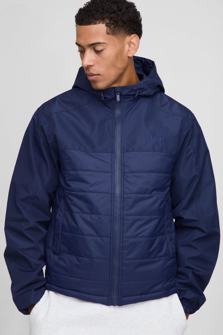 Regular Fit Lightweight Quilted Hooded Jacket