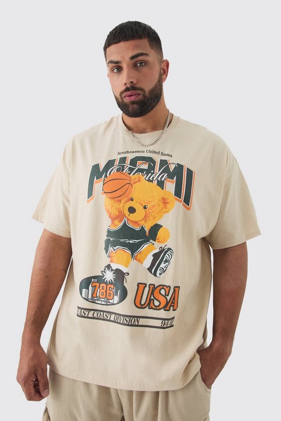 Plus Oversized Varsity Teddy Graphic T-shirt
