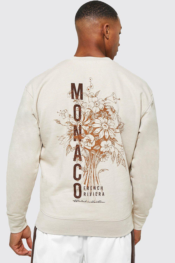 Regular Fit Monaco Back Print Sweatshirt