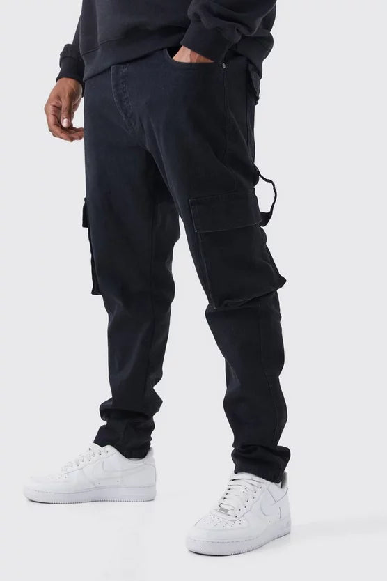 Plus Skinny Stretch Carpenter Cargo Jeans