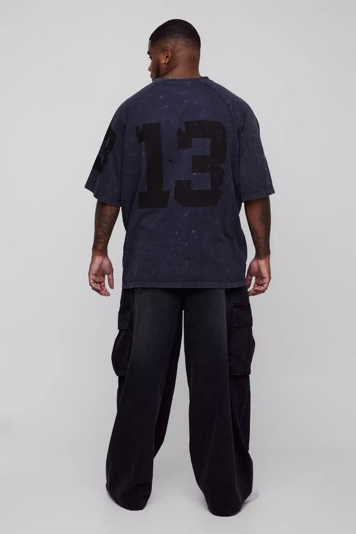 Plus Denim Cargo Parachute Jeans with Pleat Waist Detail