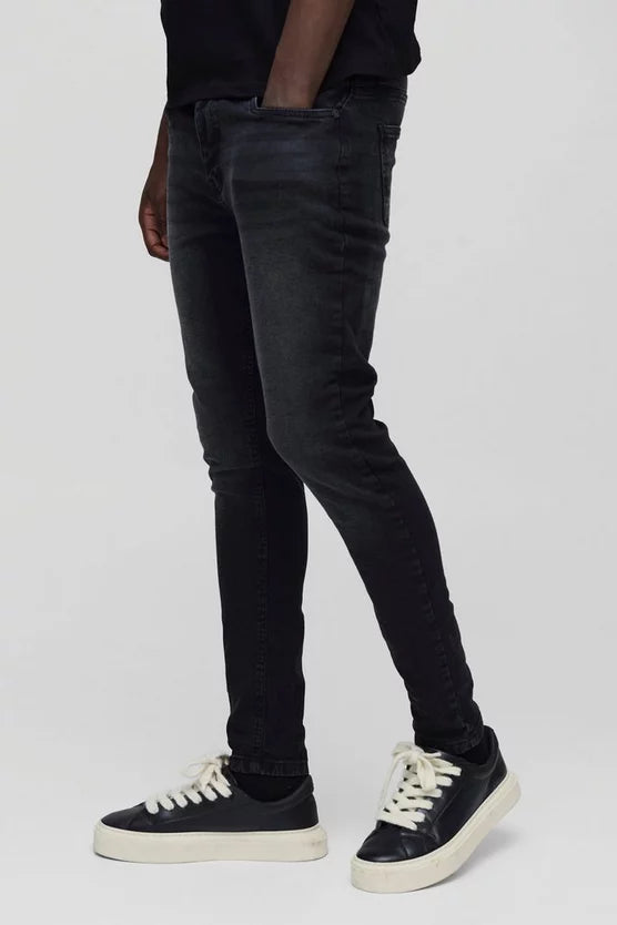 Skinny Stretch Jean In Washed Black