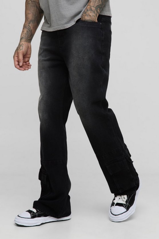 Tall Cargo Hem Relaxed Flare Jeans