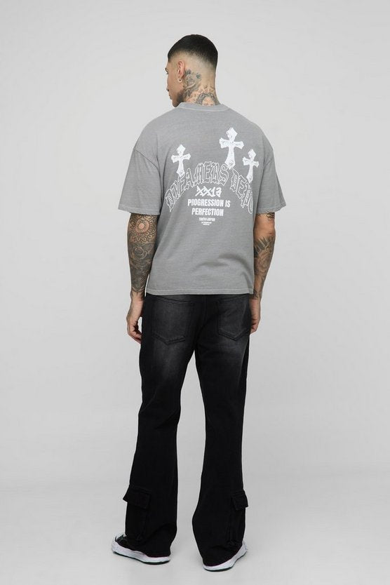 Tall Cargo Hem Relaxed Flare Jeans