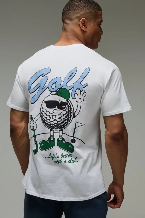 MAN Active Golf Cartoon Graphic Oversized T-Shirt