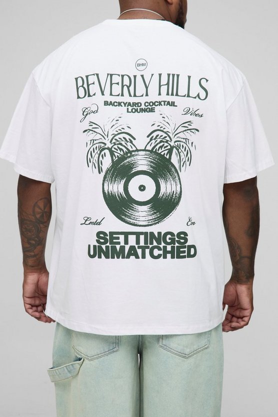 Plus Oversized Beverly Hills Print T-Shirt