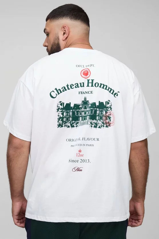 Plus Oversized Chateau Print T-Shirt