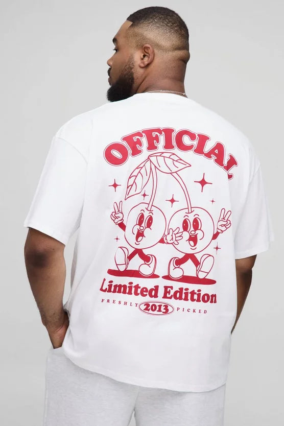 Plus Oversized Cherry Graphic T-Shirt