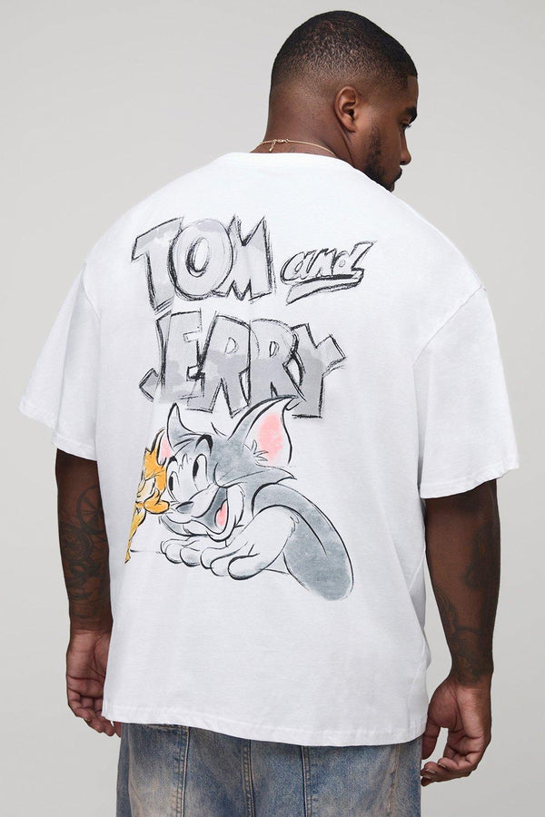 Plus Oversized Tom & Jerry License Print T-Shirt