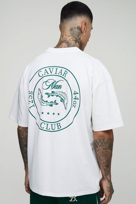 Tall Oversized Extended Neck Man Caviar Club T-Shirt