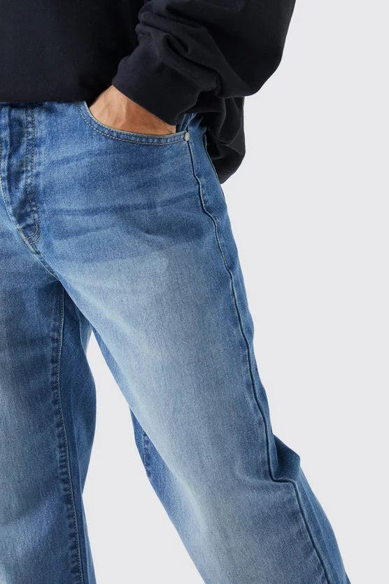 Relaxed Rigid Washed Jeans