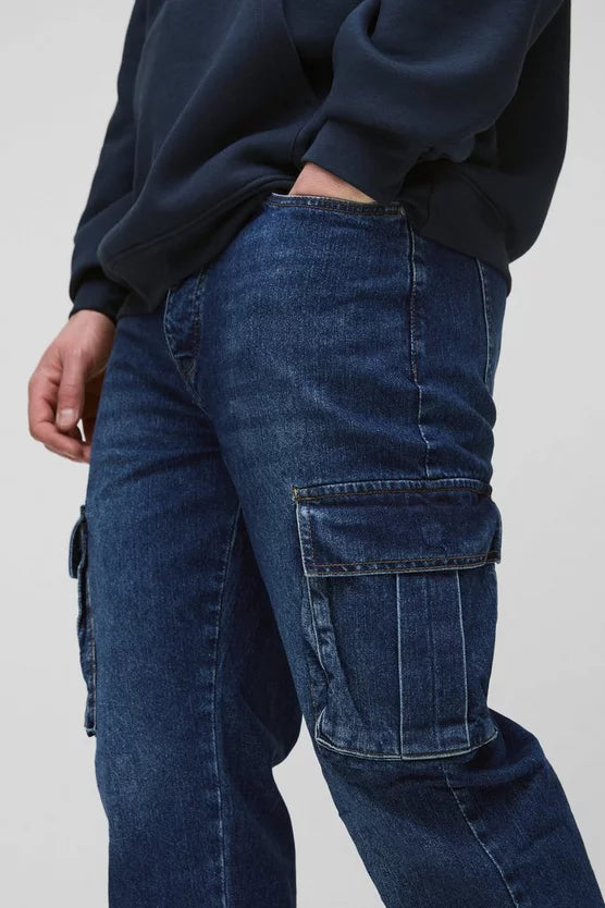 Tall Straight Rigid Cargo Jeans