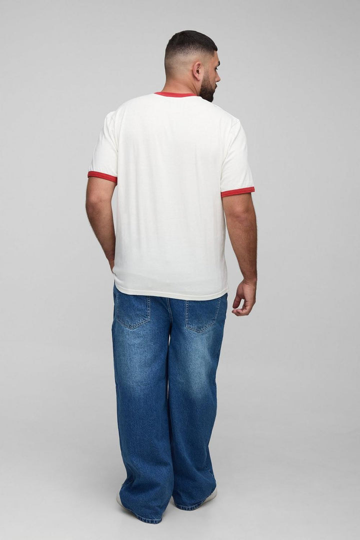 Plus Relaxed Rigid Contrast Stitch Jeans