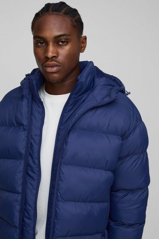 Oversized Boxy Faux Double Layer Hooded Puffer Jacket