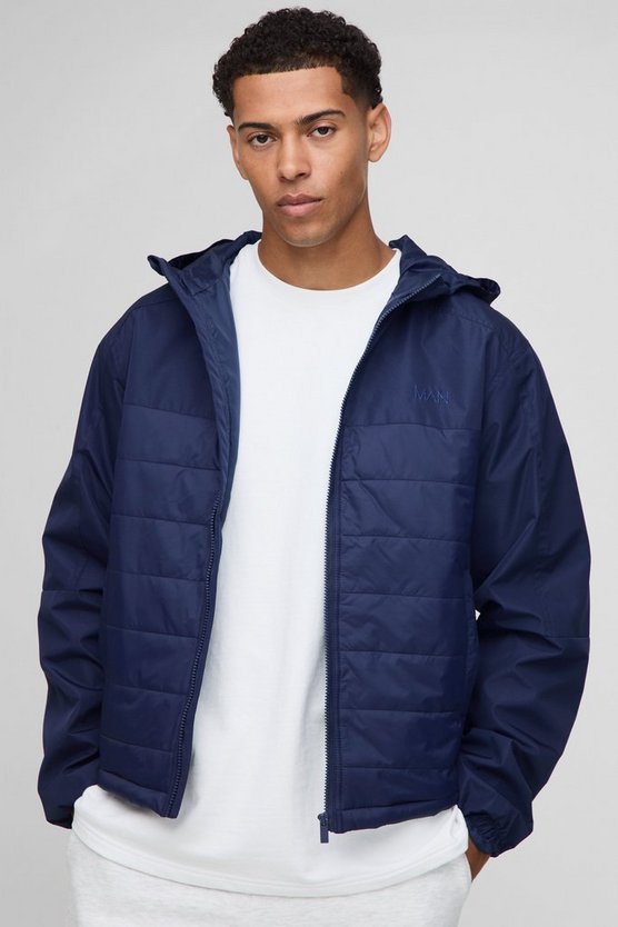 Regular Fit Lightweight Quilted Hooded Jacket