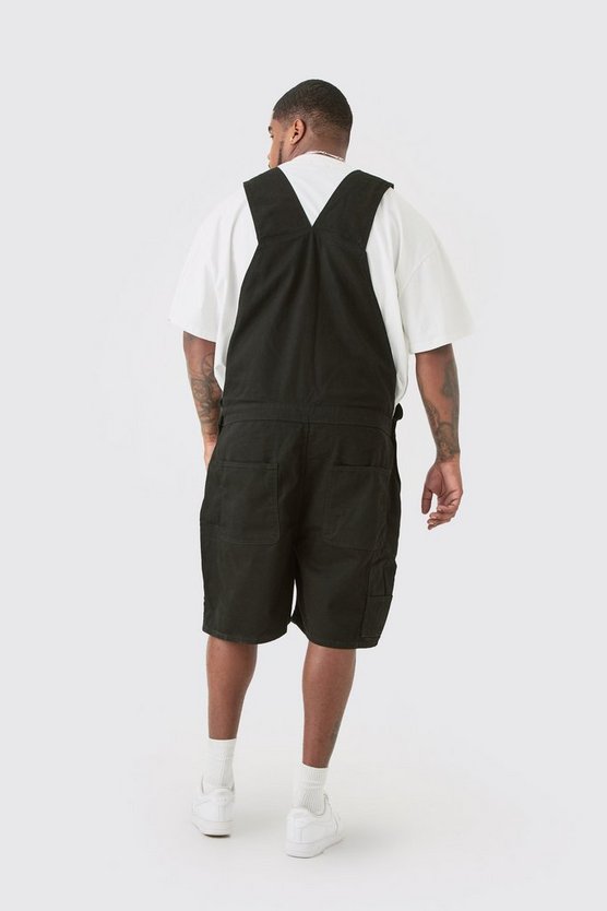 Plus Dungaree Short In True Black
