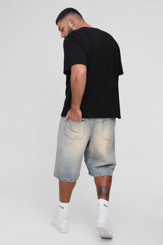 Plus Stonewash Relaxed Fit Jorts