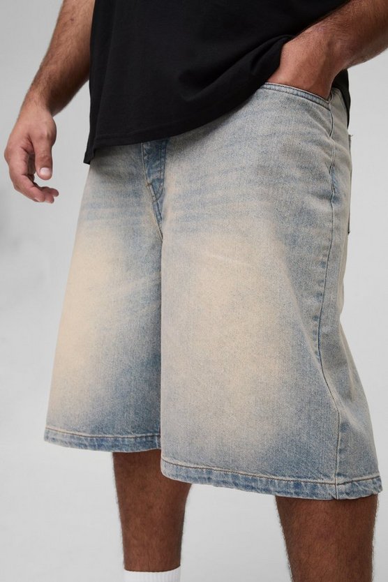 Plus Stonewash Relaxed Fit Jorts