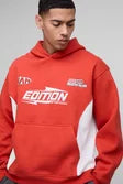 Oversized Moto Cut and Sew Panel Hoodie