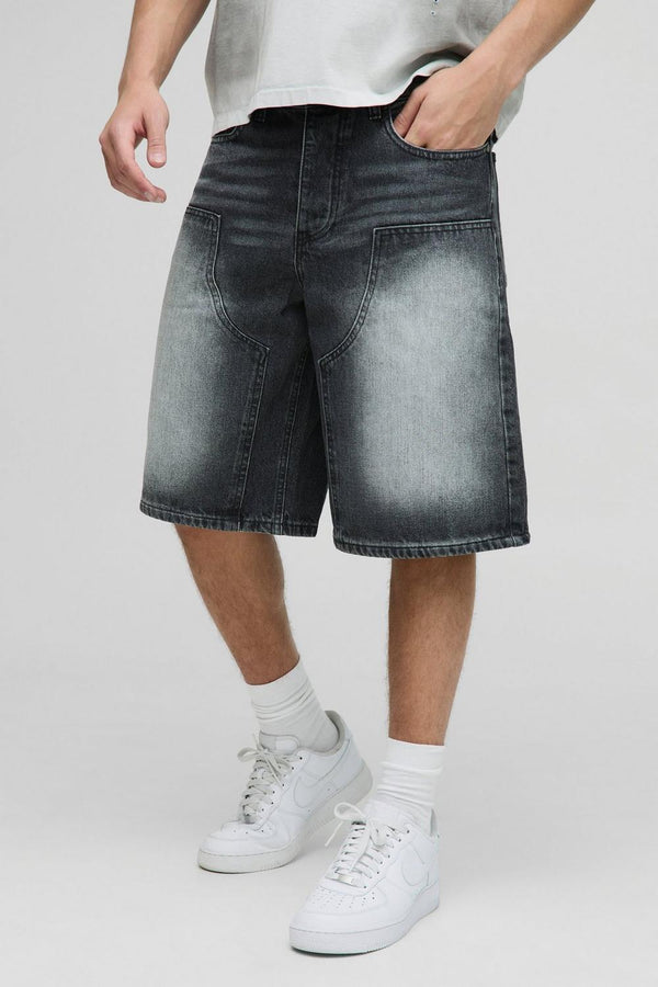 Regular Fit Antique Grey Washed Carpenter Denim Jorts