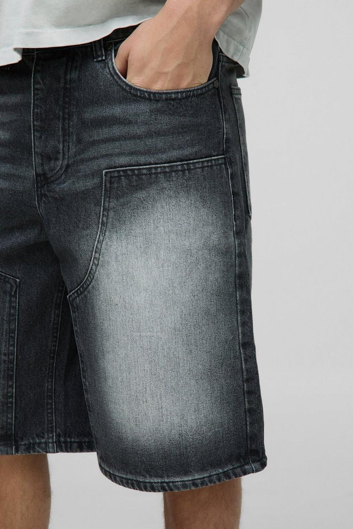 Regular Fit Antique Grey Washed Carpenter Denim Jorts